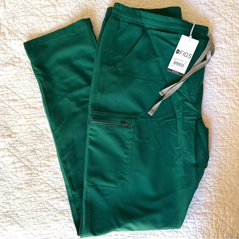 FIGS Women’s Yola High Waisted Skinny Hunter Green Scrub Pants - Picture 1 of 4